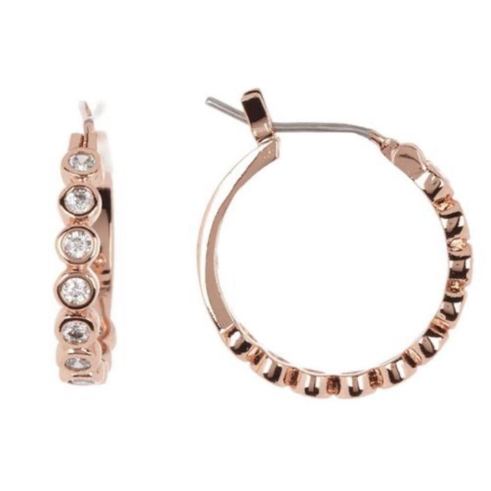 NWT KATE SPADE ♠️ FULL CIRCLE HUGGIES IN ROSE GOLD - Picture 8 of 8